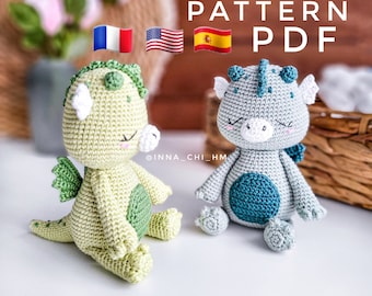 Crochet Dragon Amigurumi Pattern:  Toy Tutorial (PDF Pattern )