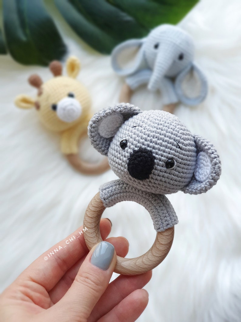 Set of 3 patterns ELEPHANT, GIRAFFE and KOALA Crochet Safari Animal Patterns Amigurumi Toys Easy to follow Pdf Patterns image 5