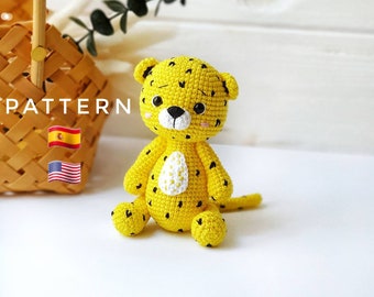 PATTERN: Crochet Leopard Toy | Safari Animal | Leopard Amigurumi Toy | PDF Crochet Pattern in English (US terms), Spanish