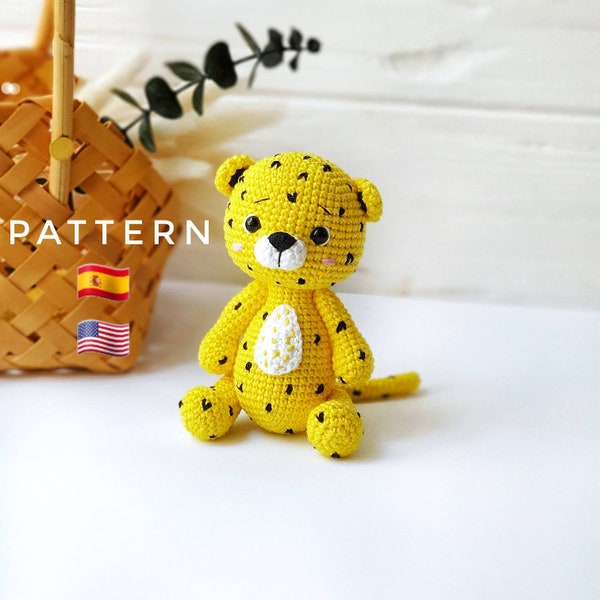 PATTERN: Crochet Leopard Toy | Safari Animal | Leopard Amigurumi Toy | PDF Crochet Pattern in English (US terms), Spanish