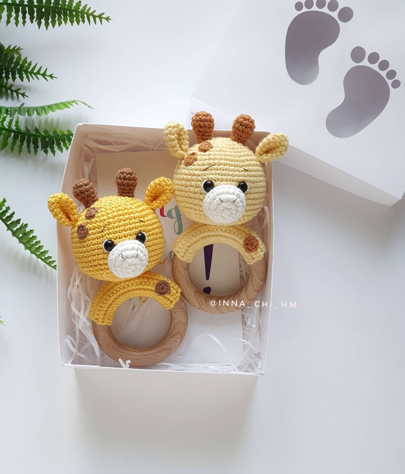 HÄKELMUSTER Giraffen-Babyrassel Handgefertigtes Geschenk zur Babyparty Schwangerschaftsgeschenk PDF-Tutorial in Englisch, Spanisch, Französisch Bild 5