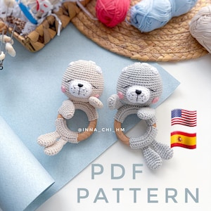 Virkat sälskallramönster: DIY Amigurumi sjökalvleksak (PDF-mönster på engelska, spanska)