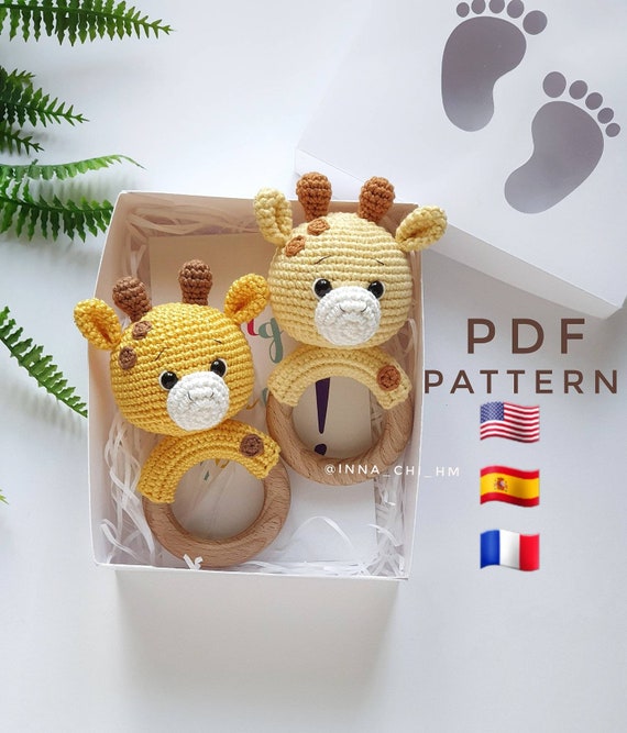 CROCHET PATTERN Giraffe Baby Rattle Handmade Baby Shower Etsy