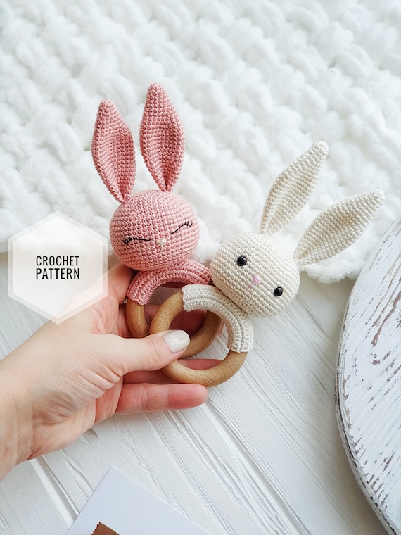 PATTERN ONLY Bunny Rattle Rabbit Baby Rattle Woodland Animal Toy PDF Tutorial in English Spanish French Etsy Canada