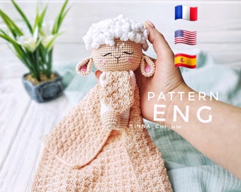 Lamb Lovey Blanket Crochet Pattern: Baby Security Blanket (PDF)