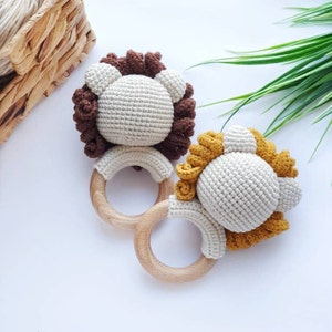 PATTERN ONLY: Lion Baby Rattle Safari Animal Toy Amigurumi lion toy Easy To Follow PDF Pattern in English, French, Spanish image 9