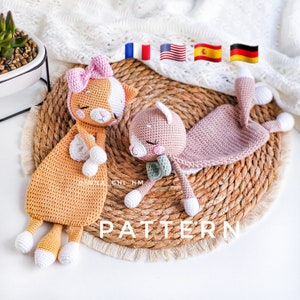 PATTERN ONLY: Kitten Snuggler | Kitten Baby Security Blanket | Diy crochet Cat Comforter | PDF in English, Spanish, German, French