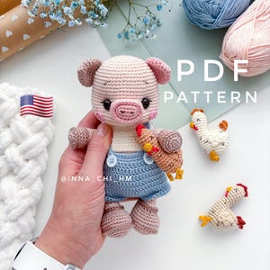 Padrão de crochê de porco: Brinquedo de leitão amigurumi (padrão em PDF em inglês)
