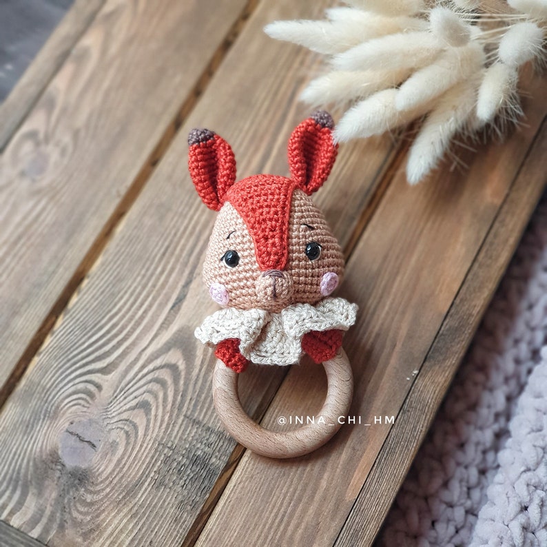 PATTERN ONLY Squirrel Baby Rattle Squirrel Amigurumi Toy Etsy