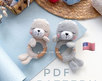 Crochet Seal Rattle Pattern: DIY Amigurumi Sea Calf Toy (PDF Pattern in English)