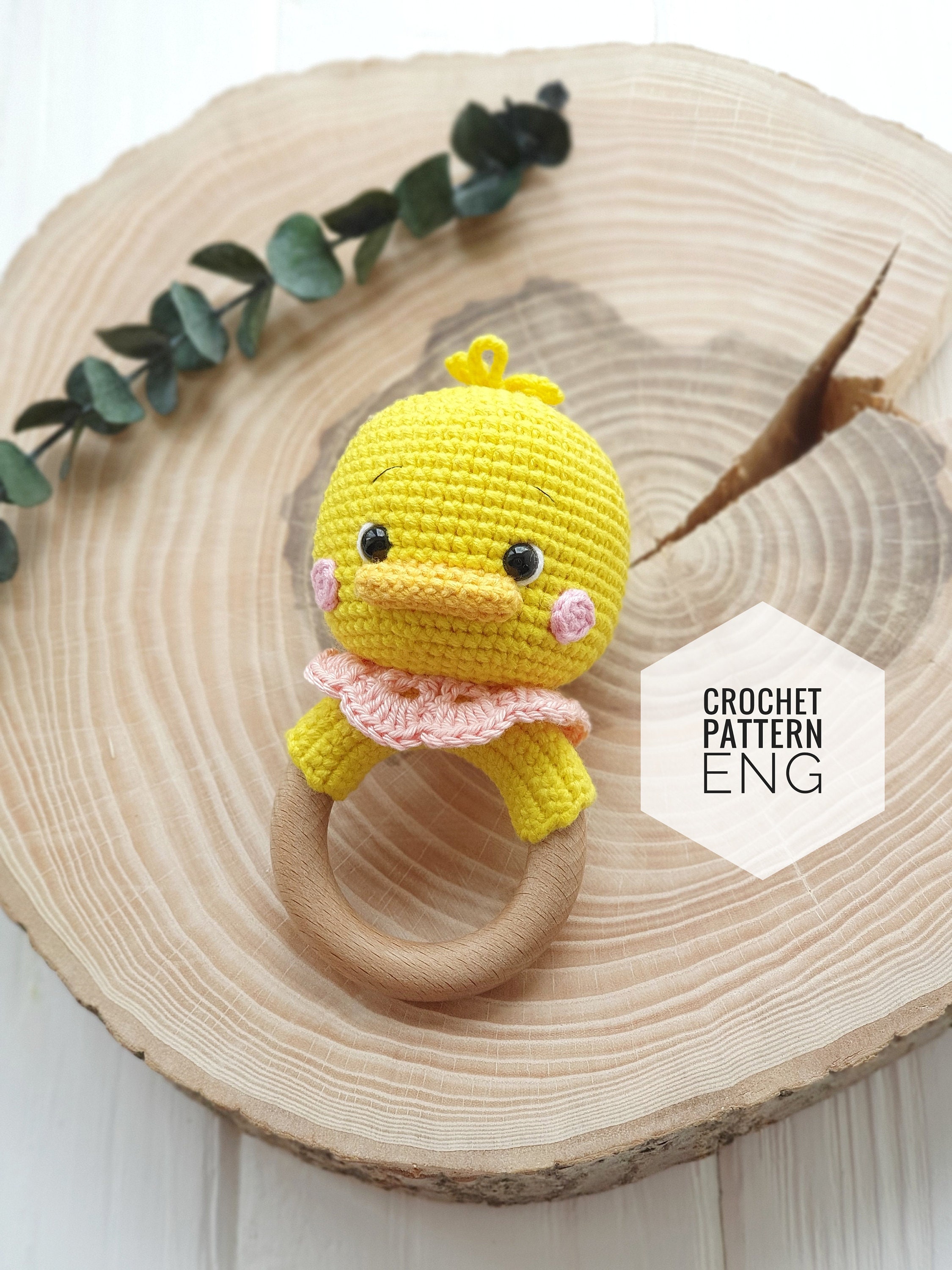 Duckling Crochet PATTERN Duck Rattle Domestic Animal Toy Etsy