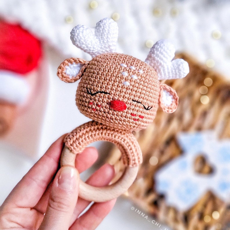 Reindeer Rattle Crochet Pattern: Deer Amigurumi Toy (PDF) - Etsy