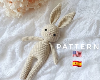 ALLEEN PATROON: Bunny Toy | Gehaakt amigurumi speelgoed | Konijn knuffel | PDF-haakpatroon in het Engels, Spaans