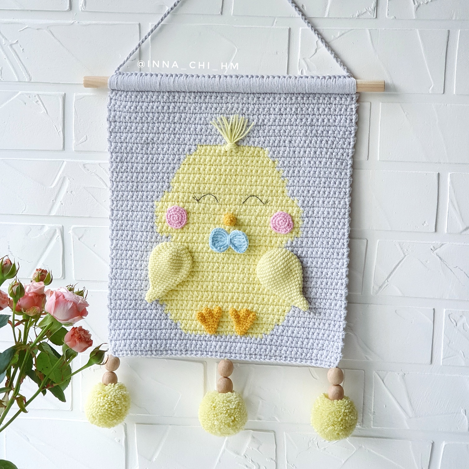 Chicken Crochet Wall Hanging PATTERN Easter Wall Decor Etsy