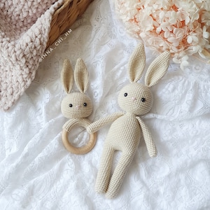 NUR MUSTER: Hasenspielzeug Gehäkeltes Amigurumi Spielzeug Hase Kuscheltier PDF Häkelanleitung in Englisch, Spanisch Bild 5