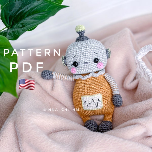 PATTERN ONLY: Oscar the Robot | Robot amigurumi toy | Crochet Robot | Easy To Follow PDF Pattern in English