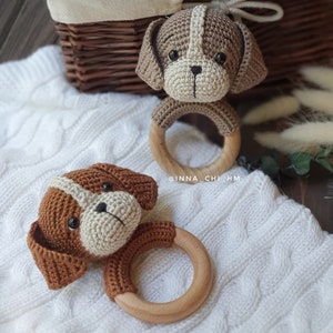 MOTIF SEULEMENT : Hochet bébé chiot Jouet amigurumi pour chien Tutoriel jouet pour chiot PDF Patron au crochet français, espagnol, anglais image 6