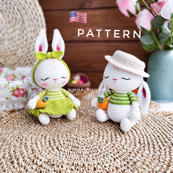 PATTERN ONLY: Easter Bunnies | Cute Rabbits | Bunny amigurumi toy | Bunny toy tutorial | PDF Pattern in English