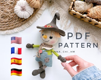 Scarecrow Amigurumi Crochet Pattern: DIY Halloween Toy (PDF Pattern)