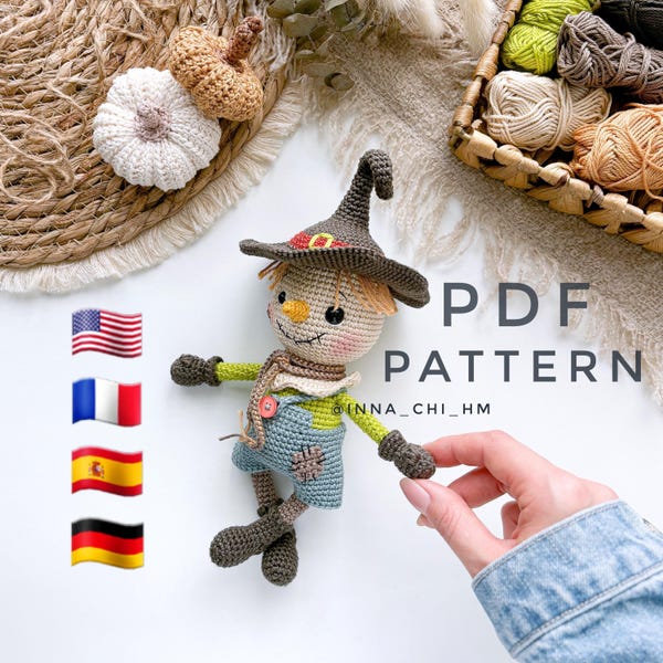 Scarecrow Amigurumi Crochet Pattern: DIY Halloween Toy (PDF Pattern)
