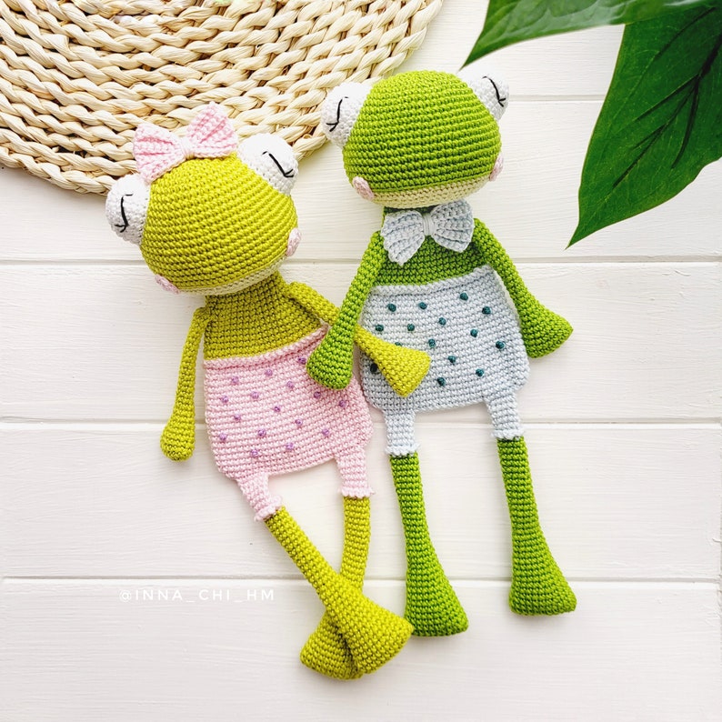 SOLO PATRÓN: Frog Lovey / Frog Baby Security Blanket / Frog Lovey crochet toy / Diy crochet ranita acurrucadora / PDF en inglés, español, francés imagen 9