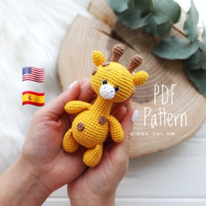 Giraffe toy crochet PATTERN | Giraffe Small Toy | Safari Animal Toy | DIY Crochet Giraffe Toy | PDF Pattern in English, Spanish