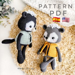 Amigurumi Skunk Crochet Pattern: Ollie the Skunk Toy (PDF)