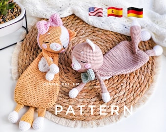 PATTERN ONLY: Kitten Snuggler | Kitten Baby Security Blanket | Diy crochet Cat Comforter | PDF in English, Spanish, German