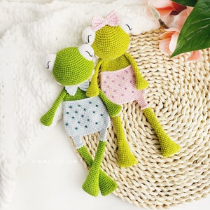 SOLO PATRÓN: Frog Lovey / Frog Baby Security Blanket / Frog Lovey crochet toy / Diy crochet ranita acurrucadora / PDF en inglés, español, francés imagen 10