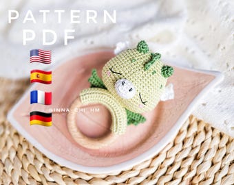 Dragon Rattle Crochet Pattern: Amigurumi Toy (PDF Pattern)