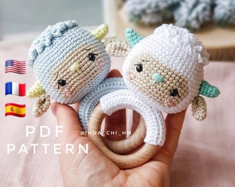 Patrón de crochet Yeti: Sonajero amigurumi para bebé (Patrón PDF)