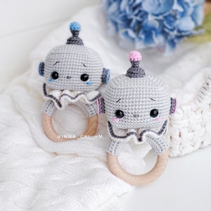PATTERN ONLY: Robot baby rattle Robot amigurumi toy Diy Robot gift for kid Easy To Follow PDF Pattern in English, Spanish zdjęcie 7