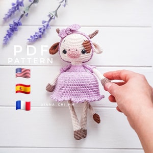 Rosie the Cow Crochet Pattern: Amigurumi Farm Animal Toy (PDF)