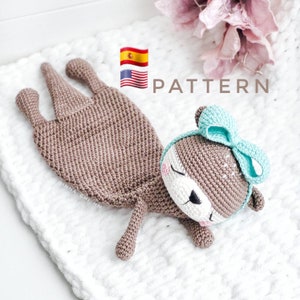 PATTERN ONLY: Otter Lovey | Otter Baby Security Blanket | Otter Snuggler | Diy crochet otter | PDF in English, Spanish