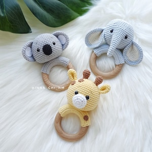 Set of 3 patterns ELEPHANT, GIRAFFE and KOALA Crochet Safari Animal Patterns Amigurumi Toys Easy to follow Pdf Patterns image 2