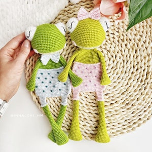 PATTERN ONLY: Frog Lovey Frog Baby Security Blanket Frog Lovey crochet toy Diy crochet frog snuggler PDF in English, Spanish, French image 4