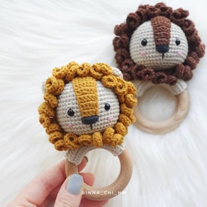 PATTERN ONLY: Lion Baby Rattle Safari Animal Toy Amigurumi lion toy Easy To Follow PDF Pattern in English, French, Spanish image 10