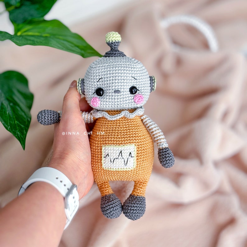 PATTERN ONLY: Oscar the Robot Robot amigurumi toy Crochet Robot Easy To Follow PDF Pattern in English zdjęcie 8