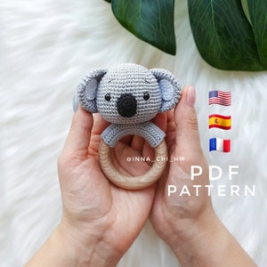 Crochet Koala Rattle Pattern: Baby Safari Animal Toy (PDF Pattern)