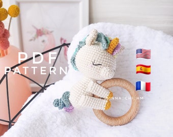 Unicorn Rattle Crochet Pattern: Amigurumi Toy Tutorial (PDF)