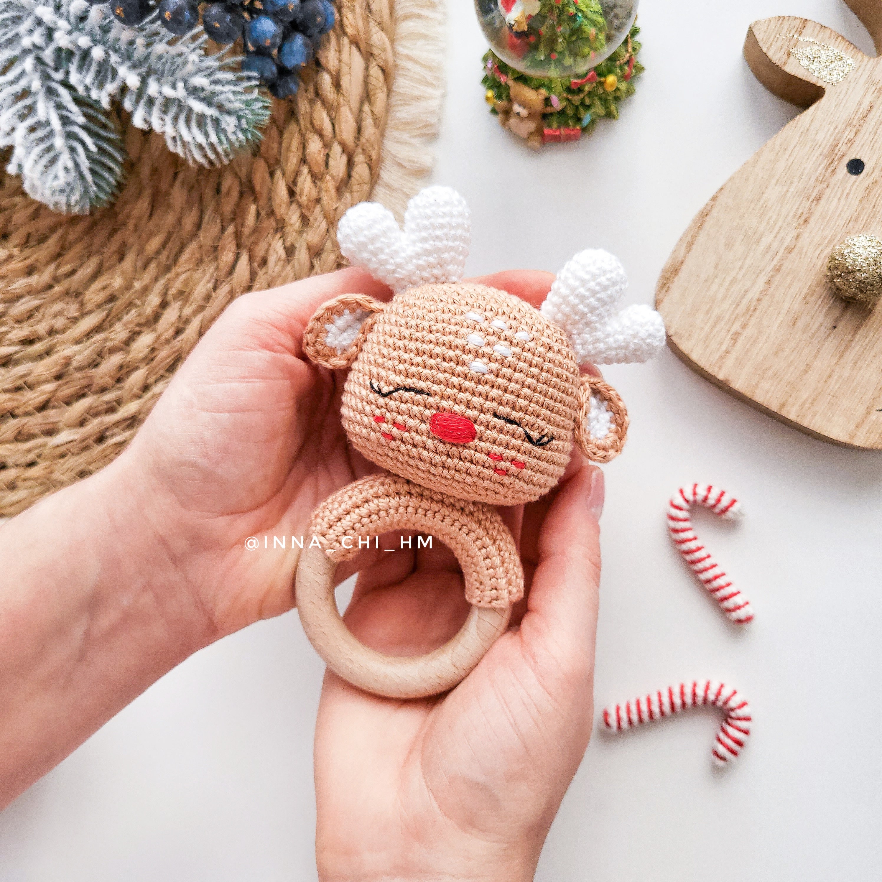 Reindeer Rattle Crochet Pattern: Deer Amigurumi Toy (PDF) - Etsy