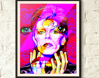 David Bowie Poster Print, Pop Art, Wall Art, Home Decor Gifts