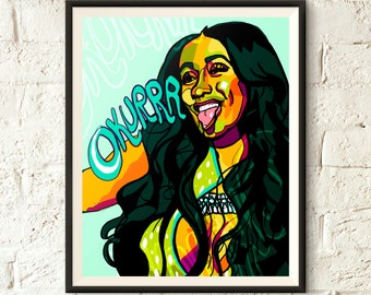 Cardi B INSPIRED WALL ART Print Poster Minimal A4 A3 HIP HOP RAP bodak yellow