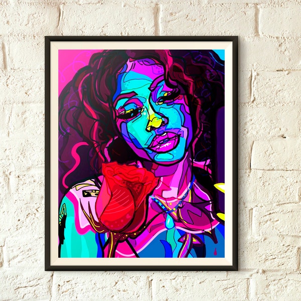 SZA Poster Print, Pop Art, Wall Art, Home Decor Gifts, Feminist Art, Gifts for Her