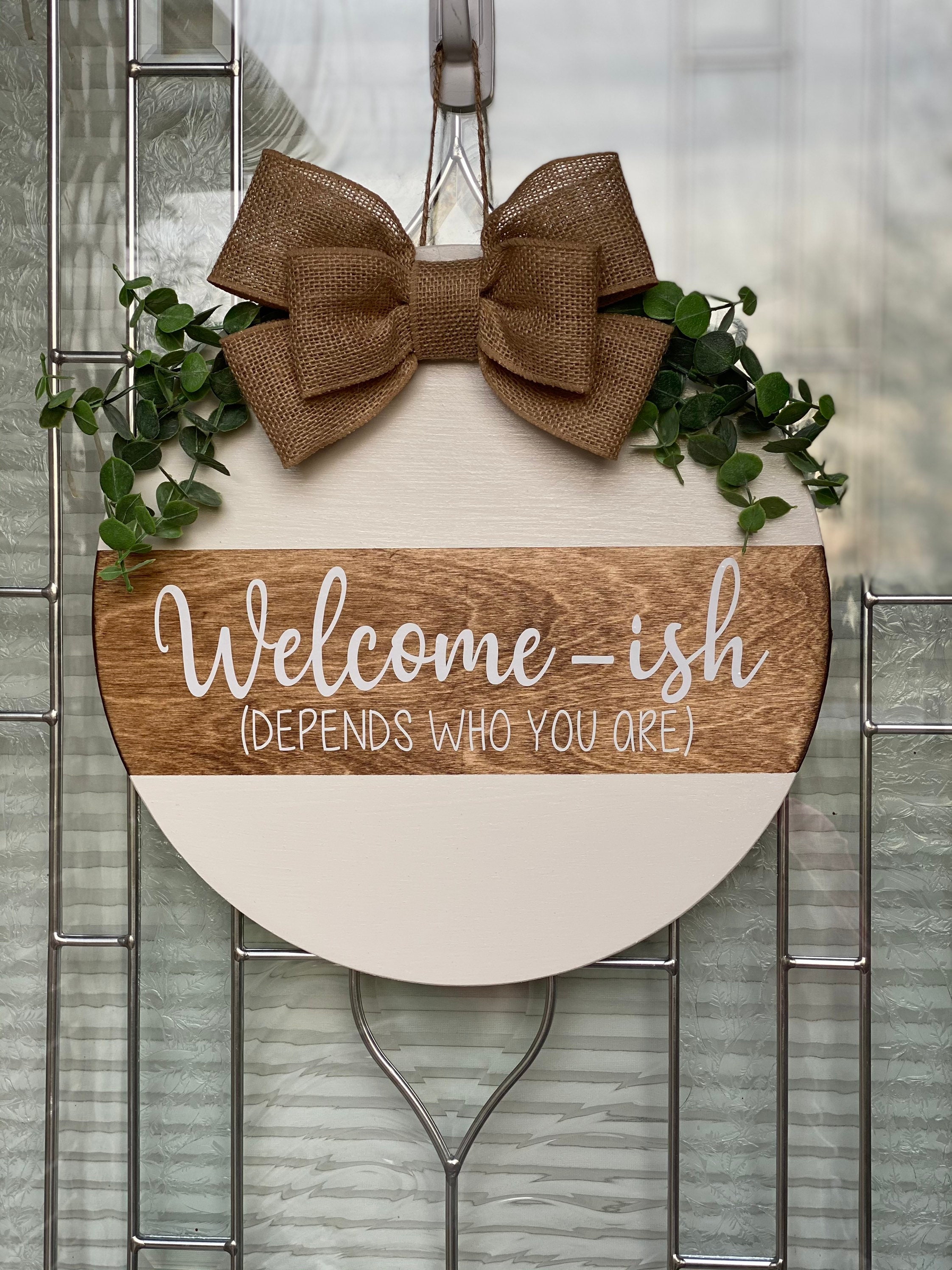 Wooden door hanger Etsy