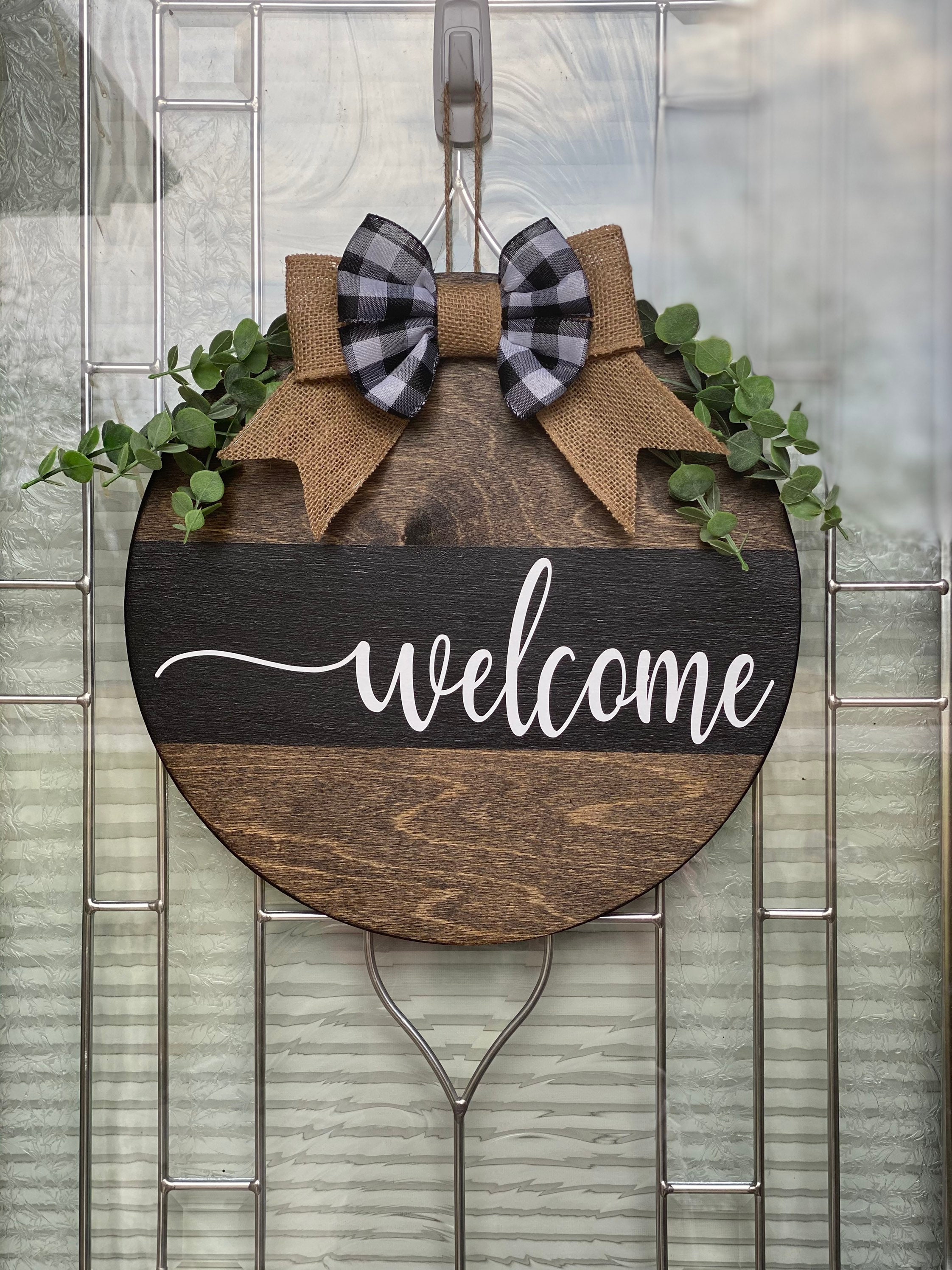 Round door hanger black Etsy
