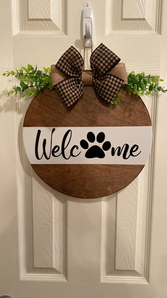Wooden door hanger Etsy