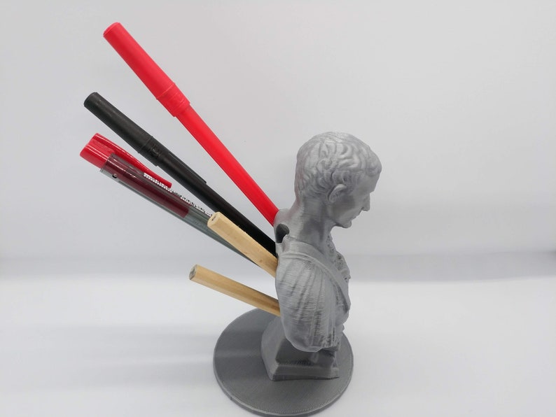 3D Printed Julius Caesar Bust Pencil Pen Brush Holder Desktop Etsy