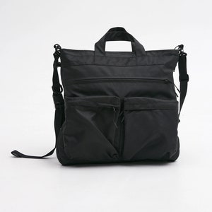 Erweiterbare Schultertasche mit mehreren Taschen für Laptop und tägliches Zubehör
