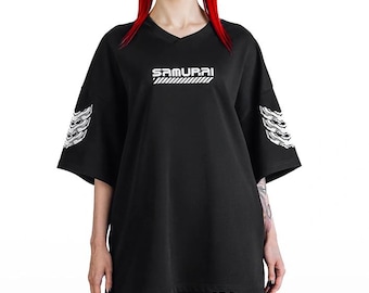 Cyberpunk samurai shirt, harajuku techwear oversized tee, urban ninja darkwear apparel